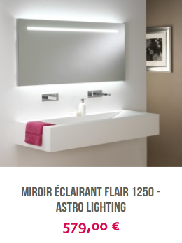 Miroir éclairant Flair 1250 Astro Lighting laboutiqueduluminaire.fr